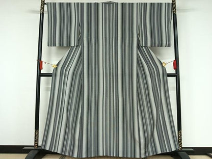 平和屋着物▽上質な小紋　単衣　水玉文　正絹　逸品　AABJ3553jh