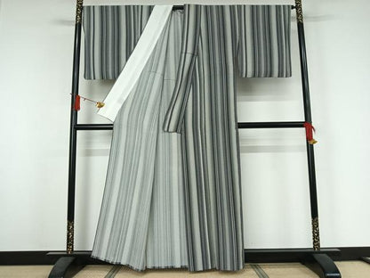 平和屋着物▽上質な小紋　単衣　水玉文　正絹　逸品　AABJ3553jh