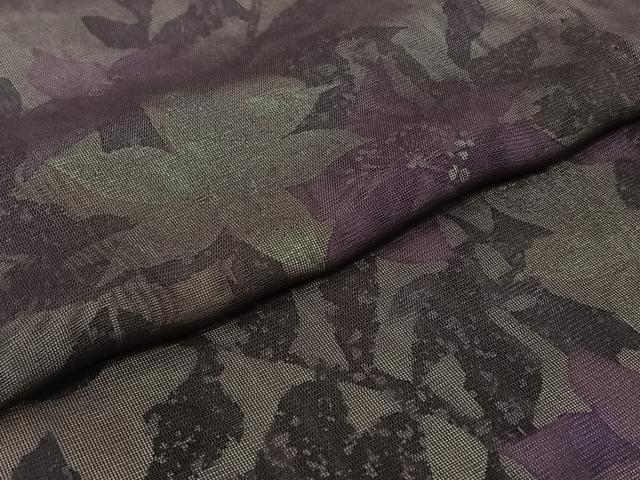 平和屋着物▽訪問着　無双　紗袷　紗×紗　草花文　銀彩　正絹　逸品　AABJ3556jh