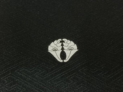 平和屋着物▽黒留袖　単衣　竜田川文　金彩　洗える着物　AABJ3557jh