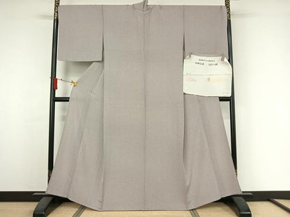 平和屋着物▽江戸小紋　単衣　縞　ますいわ屋扱い　反端付き　正絹　逸品　AABJ3559jh