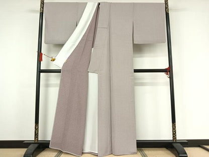 平和屋着物▽江戸小紋　単衣　縞　ますいわ屋扱い　反端付き　正絹　逸品　AABJ3559jh
