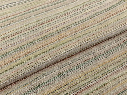 平和屋着物▽上質な紬 　単衣　横段文 　正絹　逸品　未使用　AABJ3561jh