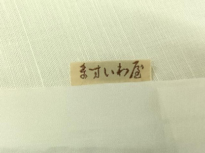 平和屋着物▽上質な小紋　単衣　紬地　手描き　更紗花間道　ますいわ屋扱い　正絹　逸品　AABJ3563jh