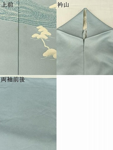 平和屋着物▽訪問着　単衣　流水松文　正絹　逸品　AABJ3565jh