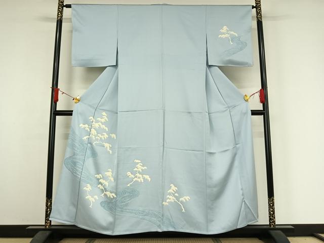 平和屋着物▽訪問着　単衣　流水松文　正絹　逸品　AABJ3565jh