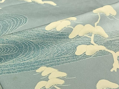 平和屋着物▽訪問着　単衣　流水松文　正絹　逸品　AABJ3565jh
