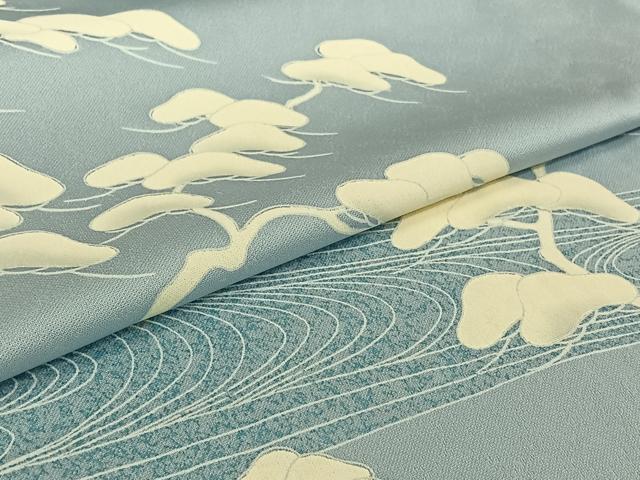 平和屋着物▽訪問着　単衣　流水松文　正絹　逸品　AABJ3565jh