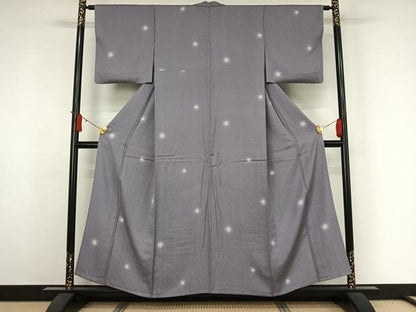 平和屋着物▽上質な小紋　単衣　蛍暈し　正絹　逸品　AABJ3566jh