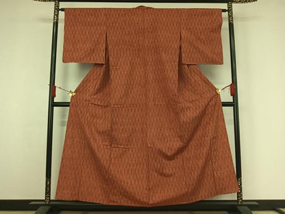 平和屋着物▽上質な紬　単衣　立涌文　正絹　逸品　AABJ3571jh