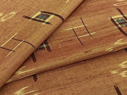 平和屋着物▽本場琉球絣　単衣　飛鳥文　正絹　逸品　AABJ3573jh