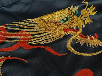 平和屋着物▽男性　着物　単衣　手刺繍　龍　金糸　洗える着物　AABJ3575jh