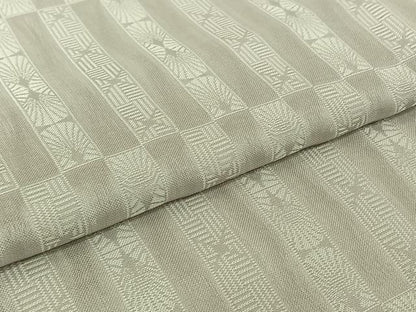 平和屋着物▽お召　単衣　幾何学文様　正絹　逸品　AABJ3578jh