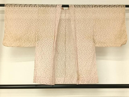 平和屋着物▽羽織　スリーシーズン　春夏秋　塵除け　総レース　草花文　銀糸　洗える着物　AABJ3581jh