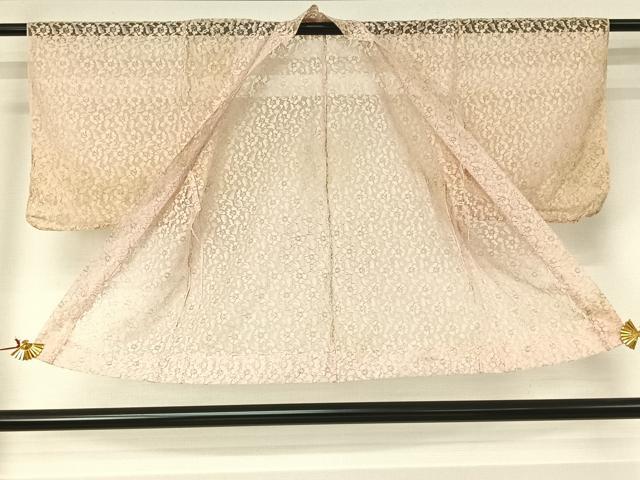 平和屋着物▽羽織　スリーシーズン　春夏秋　塵除け　総レース　草花文　銀糸　洗える着物　AABJ3581jh