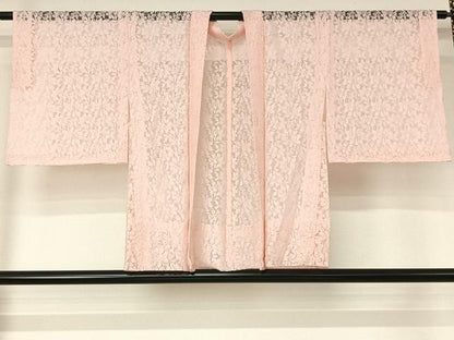 平和屋着物▽羽織　スリーシーズン　春夏秋　塵除け　総レース　草花文　銀糸　洗える着物　未使用　AABJ3587jh