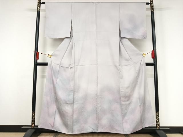 平和屋着物▽訪問着　単衣　霞文　暈し染め　正絹　逸品　AABJ3589jh