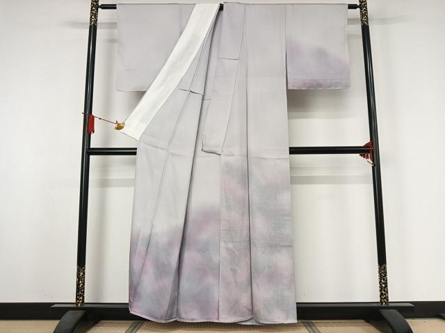 平和屋着物▽訪問着　単衣　霞文　暈し染め　正絹　逸品　AABJ3589jh