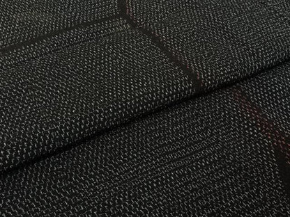 平和屋着物▽本塩沢　単衣　幾何学文様　正絹　逸品　未使用　AABJ3590jh
