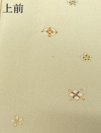 平和屋着物▽上質な小紋　単衣　宝尽くし文　金彩　鬼しぼ縮緬　正絹　逸品　AABJ3597jh