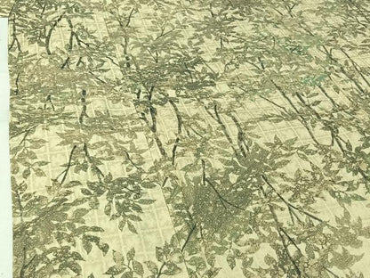 平和屋着物▽上質な小紋　単衣　枝花文　正絹　逸品　AABJ3600jh