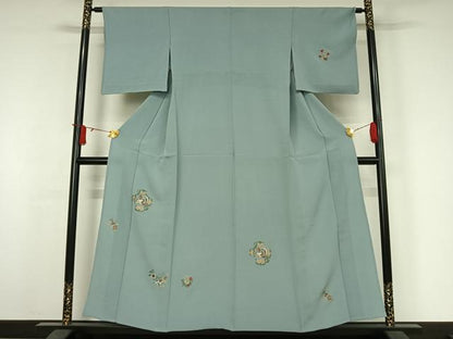 平和屋着物▽訪問着　単衣　総刺繍　鳳凰花文　金銀糸　正絹　逸品　AABJ3601jh