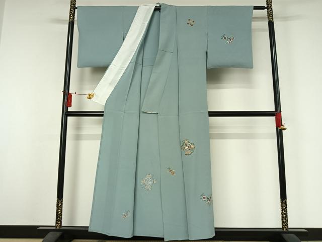 平和屋着物▽訪問着　単衣　総刺繍　鳳凰花文　金銀糸　正絹　逸品　AABJ3601jh