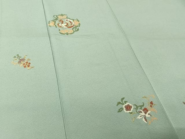 平和屋着物▽訪問着　単衣　総刺繍　鳳凰花文　金銀糸　正絹　逸品　AABJ3601jh