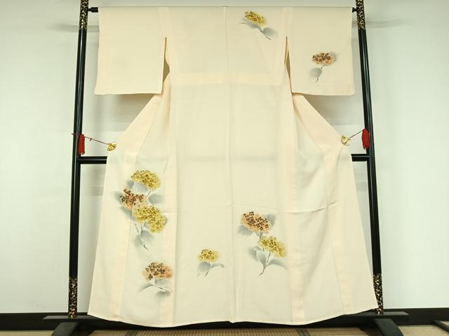 平和屋着物▽訪問着　単衣　手描き　紫陽花　暈し染め　正絹　逸品　AABJ3602jh