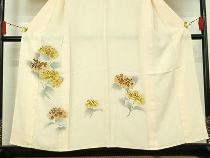 平和屋着物▽訪問着　単衣　手描き　紫陽花　暈し染め　正絹　逸品　AABJ3602jh