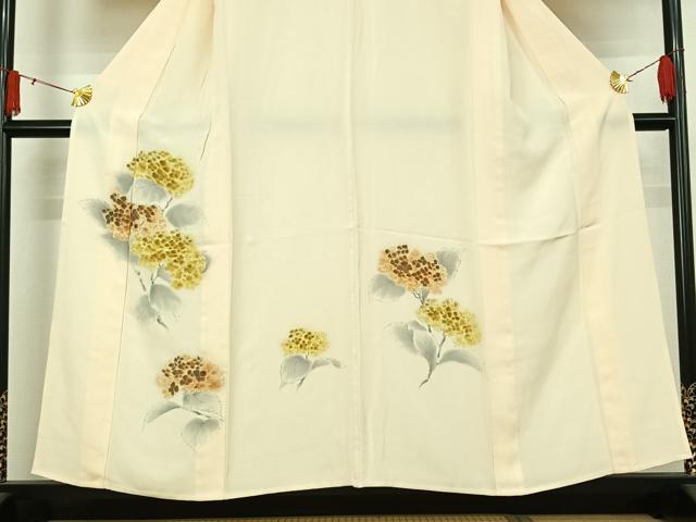 平和屋着物▽訪問着　単衣　手描き　紫陽花　暈し染め　正絹　逸品　AABJ3602jh