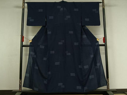 平和屋着物▽上質な小紋　単衣　80亀甲　色紙重ね文　逸品AABJ3605jh