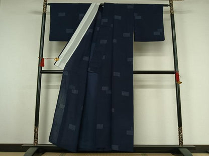 平和屋着物▽上質な小紋　単衣　80亀甲　色紙重ね文　逸品AABJ3605jh