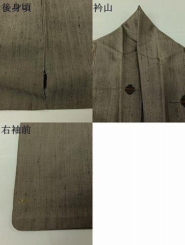 平和屋着物▽上質な紬　単衣　簪　正絹　逸品AABJ3606jh