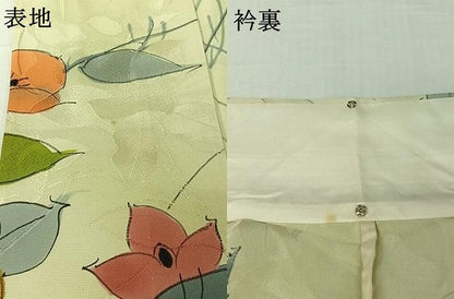 平和屋着物▽上質な小紋　単衣　手描き　草花文　正絹　逸品　AABJ3610jh