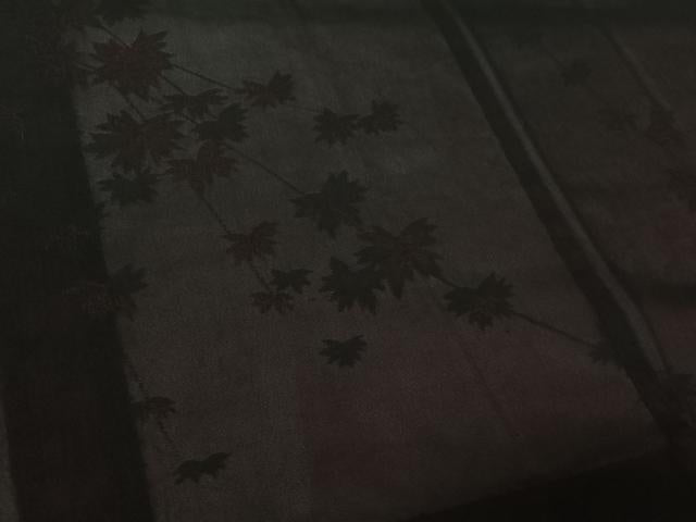 平和屋着物▽羽織　スリーシーズン　春夏秋　塵除け　枝花文　黒地　正絹　逸品　AABJ3611jh