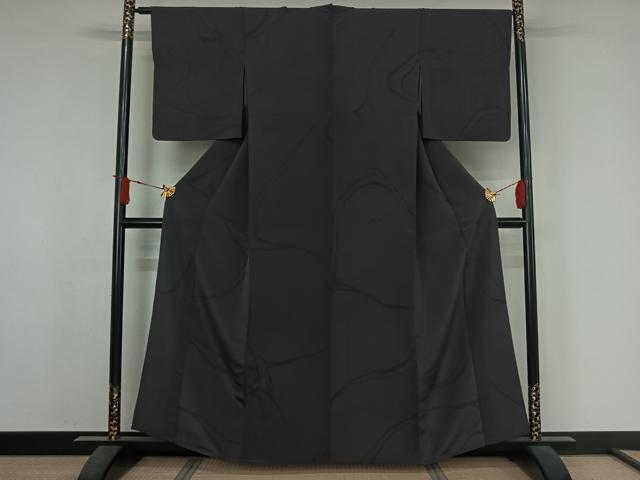 平和屋着物▽上質な小紋　単衣　流水文　正絹　逸品　AABJ3613jh