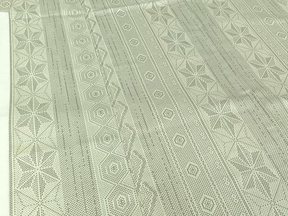 平和屋着物▽上質な紬　単衣　麻の葉間道　正絹　逸品　AABJ3615jh