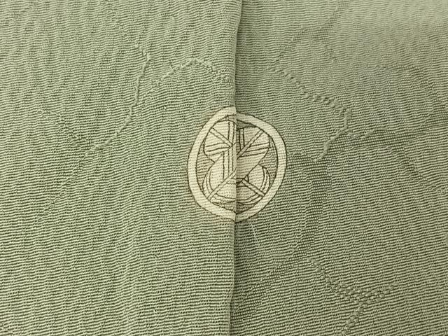 平和屋着物▽上質な色無地　単衣　氷割れ地紋　柳鼠色　正絹　逸品　AABJ3616jh