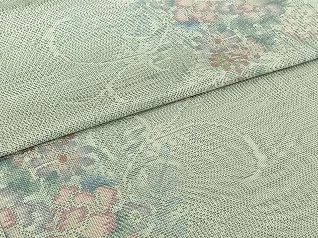 平和屋着物▽本場大島紬　単衣　草花文　手織り　大野織物謹製　正絹　逸品　未使用　AABJ3617jh