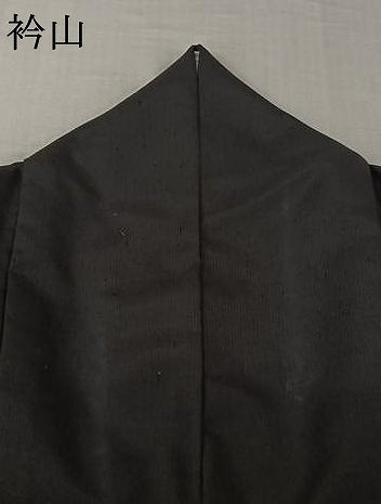 平和屋着物▽上質な紬　単衣　縞　黒地　正絹　逸品　AABJ3618jh