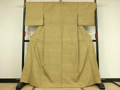 平和屋着物▽上質な紬　単衣　立涌文　正絹　逸品　AABJ3621jh