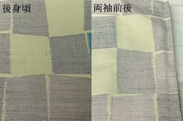 平和屋着物▽上質な紬　単衣　草花文　正絹　逸品　AABJ3622jh