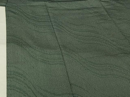 平和屋着物▽本塩沢　単衣　流水文　正絹　逸品　AABJ3623jh