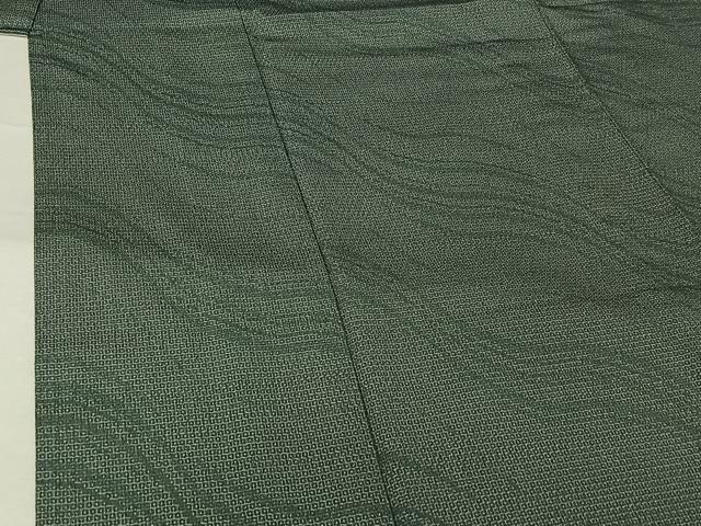 平和屋着物▽本塩沢　単衣　流水文　正絹　逸品　AABJ3623jh