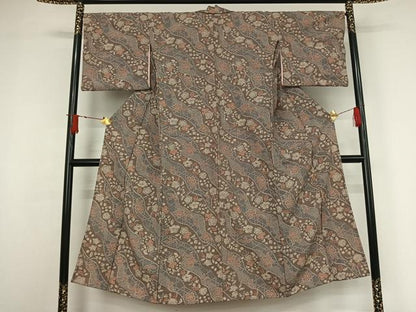 平和屋着物▽小紋　単衣　辻が花　洗える着物　AABJ3625jh