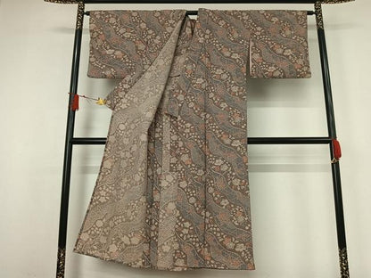 平和屋着物▽小紋　単衣　辻が花　洗える着物　AABJ3625jh