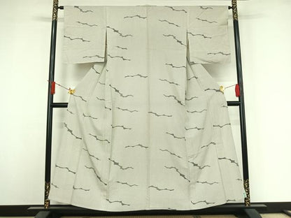 平和屋着物▽上質な小紋　単衣　霞文　正絹　逸品　AABJ3626jh