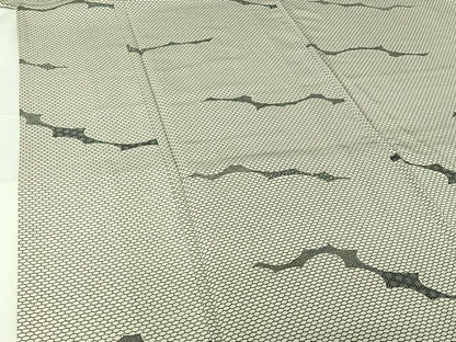 平和屋着物▽上質な小紋　単衣　霞文　正絹　逸品　AABJ3626jh