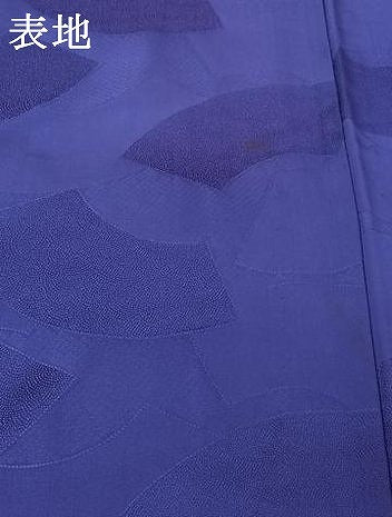 平和屋着物▽男性　単衣　地紙重ね文　紺桔梗色　正絹　逸品　AABJ3628jh